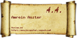 Amrein Aszter névjegykártya